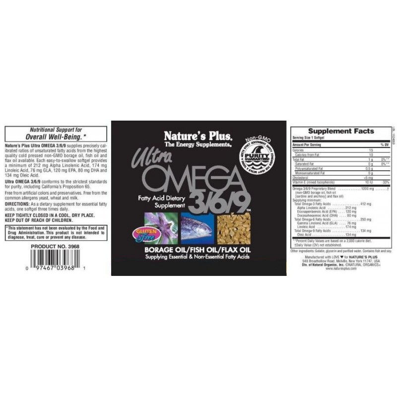 NUTRIATHLON ULTRA OMEGA 369 60 softgels NATURE'S PLUS